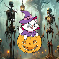 Free online html5 games - Halloween Cat To Witch Escape game - WowEscape